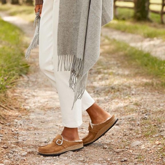 Birkenstock Buckley Suede Shearling Clog Mink Womens 10-10.5 EU 41 - Picture 3 of 16